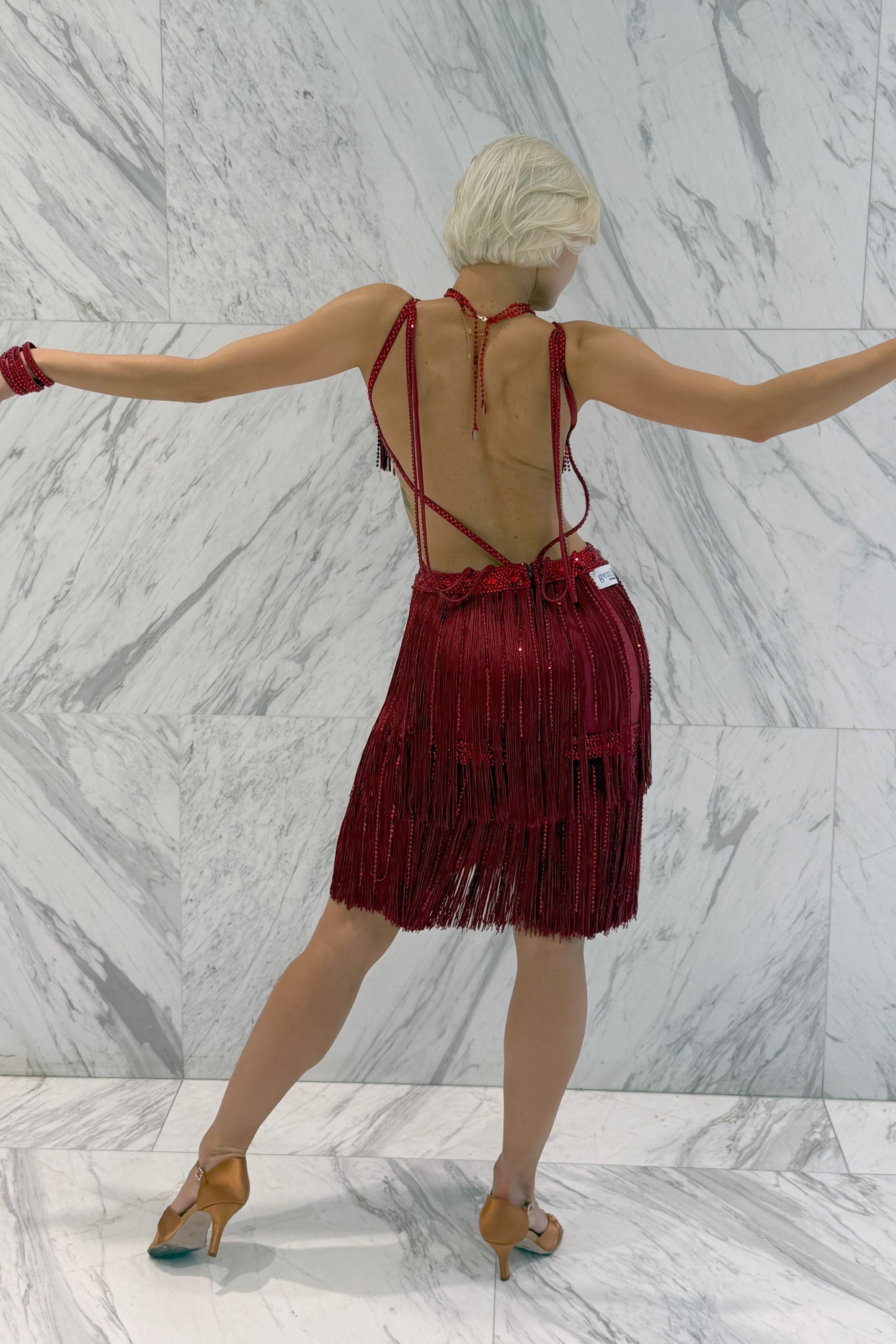 Red colour exclusive competition dress