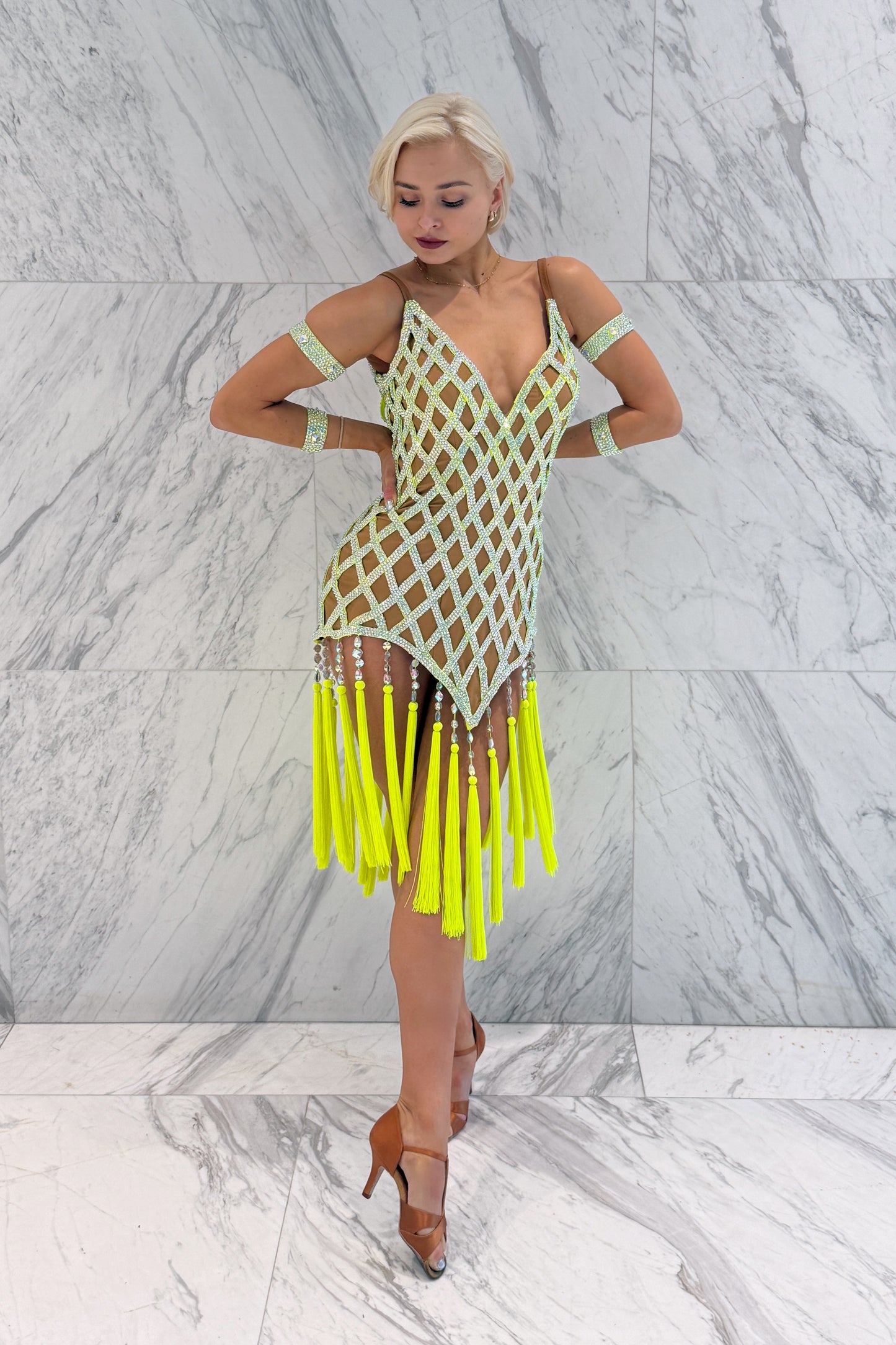 Lemon on skin colour exclusive competition dress