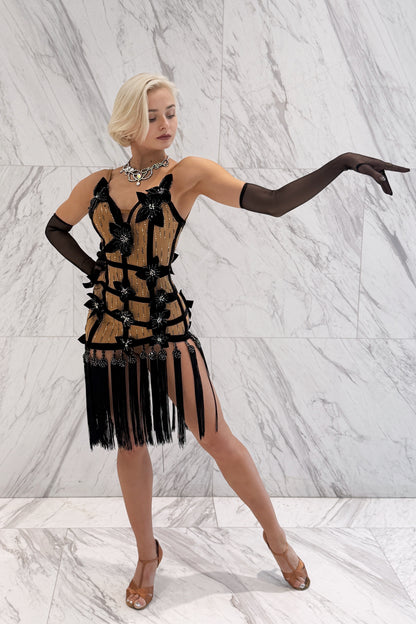 Black on skin colour exclusive competition dress